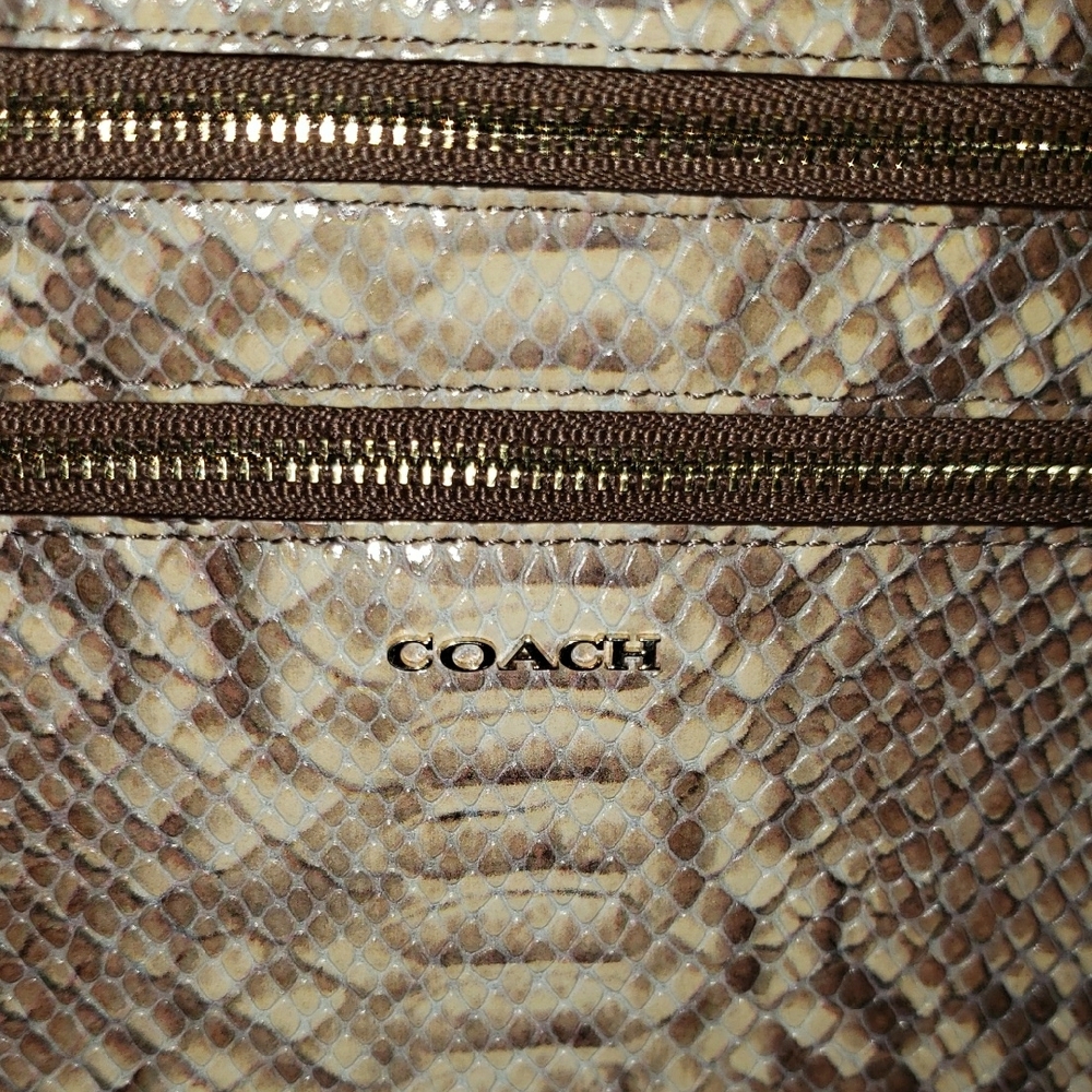 Coach Snakeskin & Lambskin Clutch - Picture 3 of 7